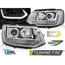 HEADLIGHTS TUBE LIGHT DRL CHROME SEQ fits VW T5 2010-2015, Eclairage Volkswagen