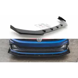 Maxton Racing Durability Front Splitter + Flaps Volkswagen Polo GTI Mk6 Black + Gloss Flaps , MAXTON DESIGN