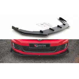 Maxton Racing Durability Front Splitter V.3 + Flaps Volkswagen Golf GTI Mk6 Black-Red + Gloss Flaps, MAXTON DESIGN