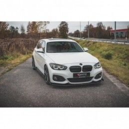 Maxton Racing Durability Front Splitter V.3 + Flaps for BMW 1 F20 M-Pack Facelift / M140i Black + Gloss Flaps , MAXTON DESIG