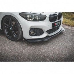 Maxton Racing Durability Front Splitter V.3 + Flaps for BMW 1 F20 M-Pack Facelift / M140i Black + Gloss Flaps , MAXTON DESIG