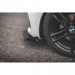 Maxton Racing Durability Front Splitter V.3 + Flaps for BMW 1 F20 M-Pack Facelift / M140i Black + Gloss Flaps , MAXTON DESIG