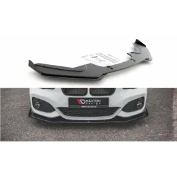 Maxton Racing Durability Front Splitter V.3 + Flaps for BMW 1 F20 M-Pack Facelift / M140i Black-Red + Gloss Flaps, MAXTON DESIG