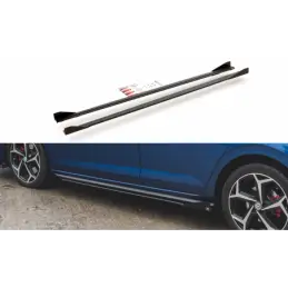 Maxton Racing Durability Side Skirts Diffusers + Flaps Volkswagen Polo GTI Mk6 Black + Gloss Flaps , MAXTON DESIGN