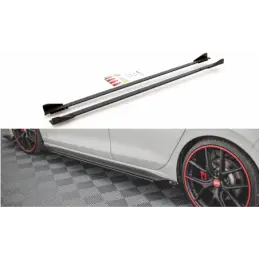 Maxton Racing Durability Side Skirts Diffusers + Flaps Volkswagen Golf 8 GTI / GTI Clubsport Black-Red + Gloss Flaps, MAXTON DES