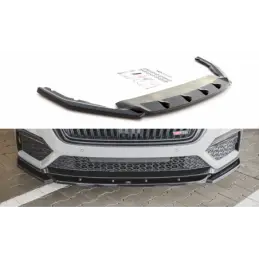 Maxton Front Splitter V.3 Skoda Octavia RS Mk4 Gloss Black, MAXTON DESIGN