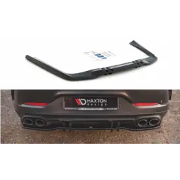 Maxton Central Rear Splitter (with vertical bars) Mercedes-AMG 53 4 Door Coupe Gloss Black, MAXTON DESIGN