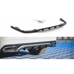 Maxton Central Rear Splitter (with vertical bars) Volvo XC60 Mk2 R-Design Gloss Black, MAXTON DESIGN