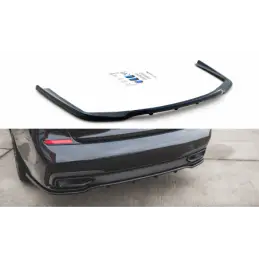 Maxton Central Rear Splitter (with vertical bars) for BMW 7 M-Pack G11 Gloss Black, MAXTON DESIGN