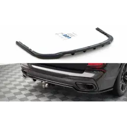 Maxton Central Rear Splitter (with vertical bars) BMW X7 M G07 Gloss Black, MAXTON DESIGN