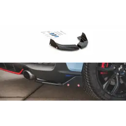 Maxton Rear Side Splitters V.6 + Flaps Hyundai I30 N Mk3 Hatchback Gloss Black, MAXTON DESIGN