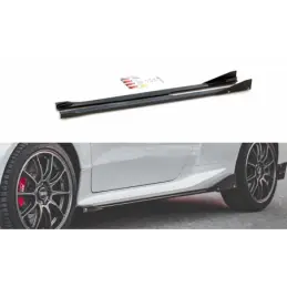 Maxton Side Skirts Diffusers V.2 + Flaps Toyota GR Yaris Mk4 Gloss Black, MAXTON DESIGN