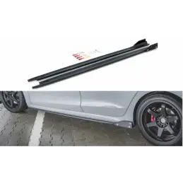 Maxton Side Skirts Diffusers V.2 + Flaps Skoda Octavia RS Mk4 Gloss Black, MAXTON DESIGN