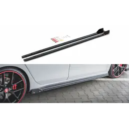 Maxton Side Skirts Diffusers V.2 + Flaps Volkswagen Golf 8 GTI / GTI Clubsport Gloss Black, MAXTON DESIGN