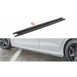 Maxton Side Skirts Diffusers V.1 Skoda Octavia RS Mk4 Gloss Black, MAXTON DESIGN