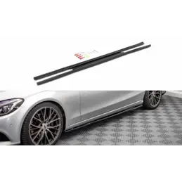 Maxton Side Skirts Diffusers Mercedes-Benz C W205 Gloss Black, MAXTON DESIGN