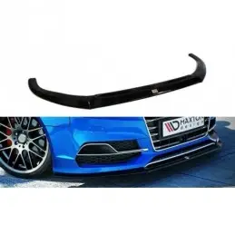 Maxton Front Splitter V.1 Audi S3 / A3 S-Line 8V Sedan / Cabrio Gloss Black, A3/S3/RS3 8V