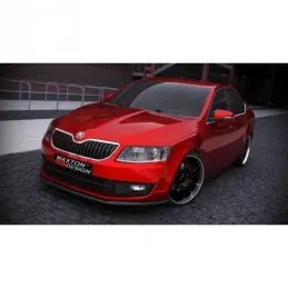 Maxton Front Splitter V.1 Skoda Octavia Mk3 Gloss Black, Octavia III