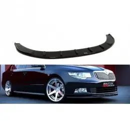 Maxton Front Splitter Skoda Superb Mk2 (For Sport Front Bumper Spoiler) Gloss Black, Superb