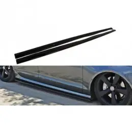 Maxton Side Skirts Diffusers Audi S6 / A6 S-Line C7 Gloss Black, A6/S6/RS6 4G C7 