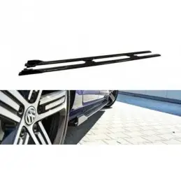 Maxton Side Skirts Diffusers V.1 VW Golf 7 R / R-Line Facelift Gloss Black, Golf 7