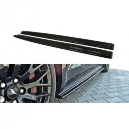 Maxton Side Skirts Diffusers Ford Mustang GT Mk6 Gloss Black, Mustang