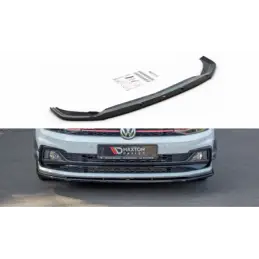 Maxton FRONT SPLITTER V.1 VW POLO MK6 GTI Gloss Black, Polo Mk6