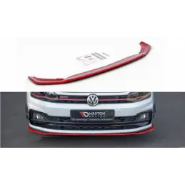 Maxton FRONT SPLITTER V.2 VW POLO MK6 GTI Gloss Black, Polo Mk6