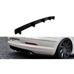 Maxton CENTRAL REAR SPLITTER VW Passat CC R36 RLINE (Preface) (with vertical bars) Gloss Black, Passat CC